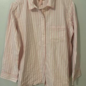NWOT Medium Victorias Secret Pink/white striped Pajama set